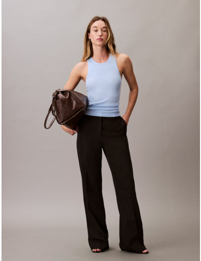 T-SHIRT SANS MANCHES EN MÉLANGE DE SOIE