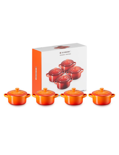 Coffret de 4 mini cocottes 250ml en céramique volcanique