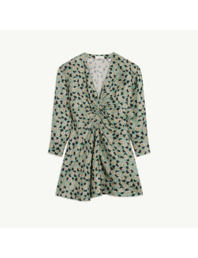 Robe courte imprimée avec fronces