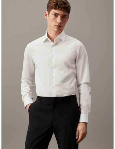 CHEMISE EN POPLINE DE COTON ÉTIRÉE À COUPE RÉGULIÈRE