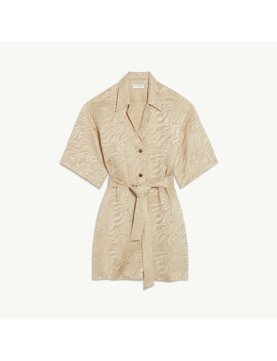 Robe chemise ceinturée en jacquard