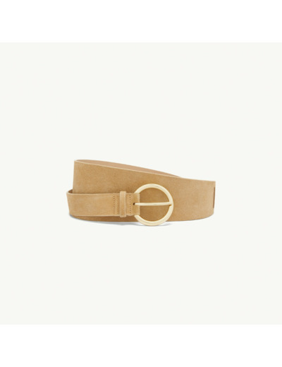 Ceinture double tour en croûte de cuir