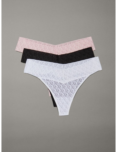 LOGO STRING À DENTELLE BASSE TAILLE - PACK DE 3