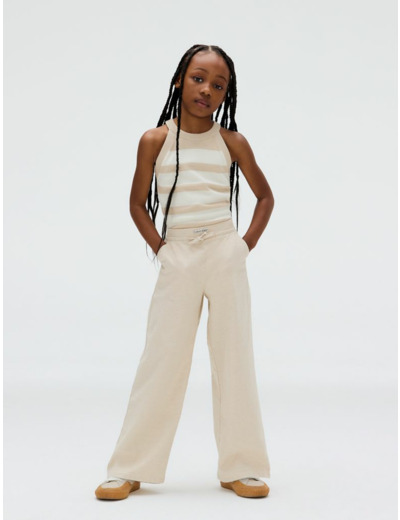 PANTALONS EN MELANGE DE LIN