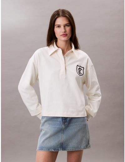 T-SHIRT POLO RUGBY À MANCHES LONGUES