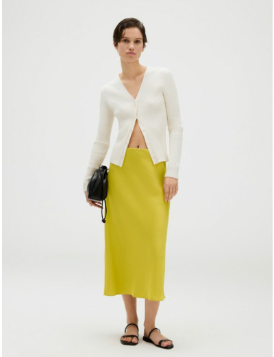 JUPE MIDI SATINÉE MATTE SHINE