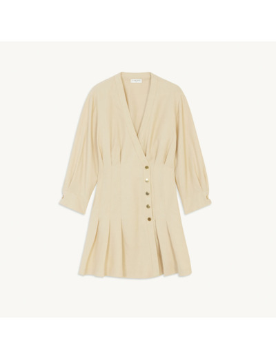 Robe courte en lin avec pressions