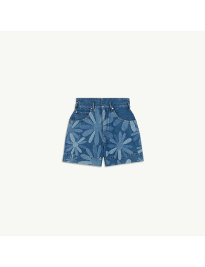 Short en jean imprimé
