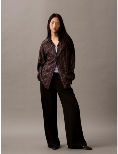 BLOUSE À COL BOUTON EN TWILL DE VISCOSE