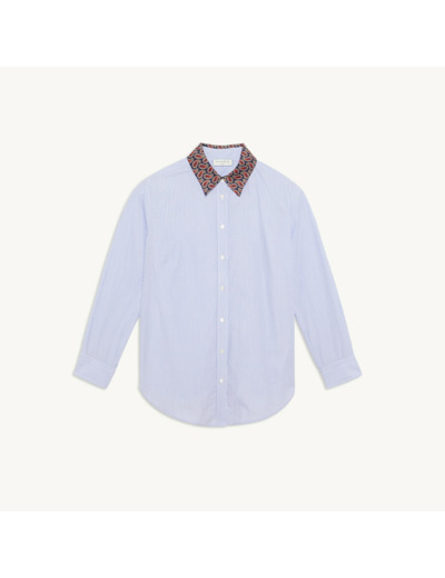 Chemise rayée et col imprimé