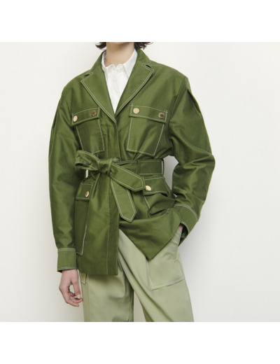 Veste en coton et pressions or