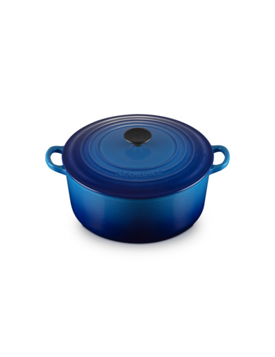 Cocotte ronde 28cm en fonte émaillée bleu azur