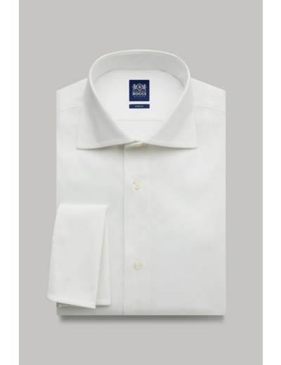 CHEMISE BLANCHE À PINPOINT EN COTON STRETCH SLIM