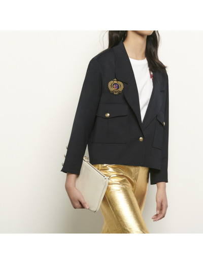 Veste tailleur courte avec patch