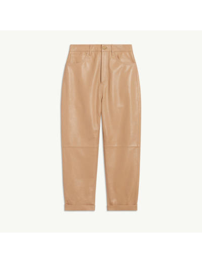 Pantalon en cuir coupe mom