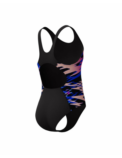 Maillot de bain Fille ECO H-BOOM SPLICE MUSCLEB 1P BLA/PIN Noir