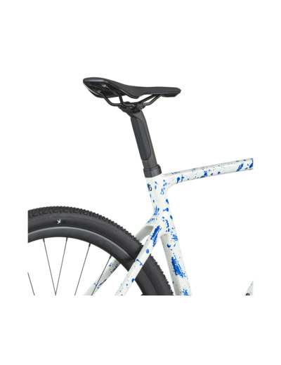 Vélo de gravel ADDICT GRAVEL 30 Blanc/Bleu Éclaboussures