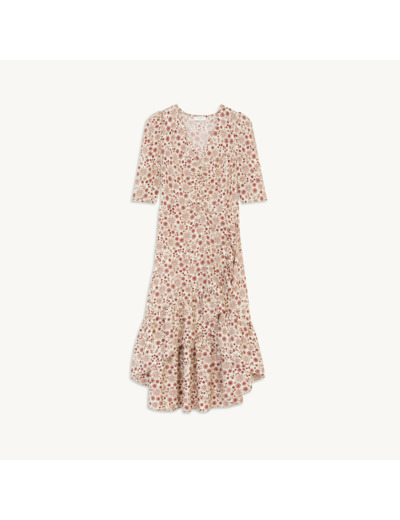 Robe longue asymétrique imprimée