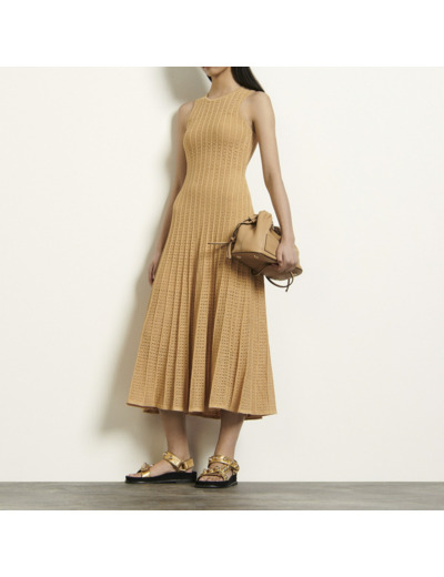 Robe longue en pointelle fantaisie