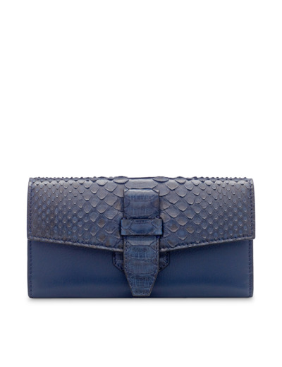 Charlie de Lancel - Portefeuille continental dépliant - Bleu Petrole