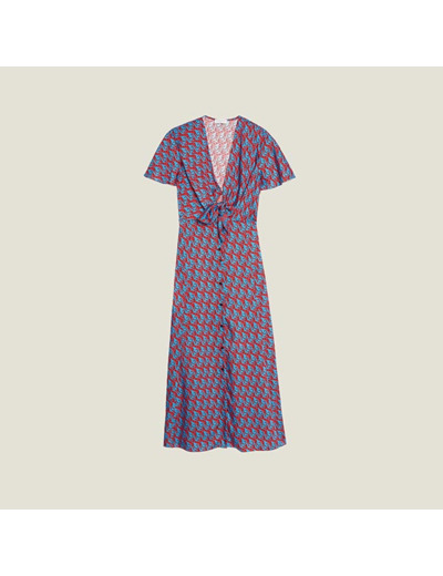 Robe longue imprimée à nouer