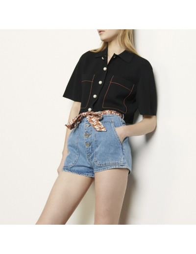 Short en jean avec ceinture amovible