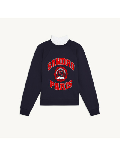 Sweatshirt à col trompe l'œil