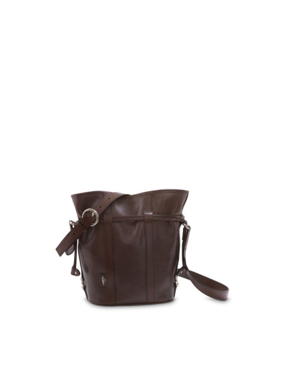 ELSA FACON IGUANA ET CUIR LISSE - Sac Seau - Chocolat