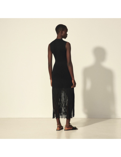 Robe sans manches à franges