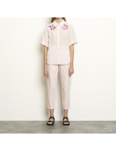 Chemise en lin avec broderies