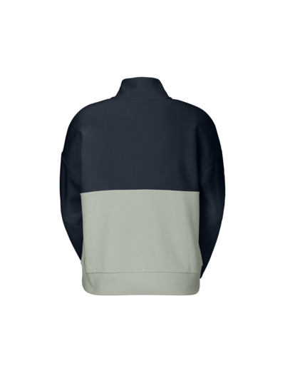 Sweat semi-zippé Femme HALFZIP Gris/Bleu Foncé