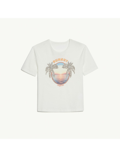 T-shirt imprimé avec strass