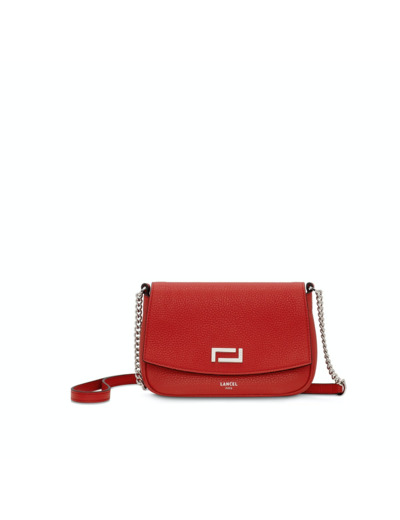 Lola de Lancel - MINI SAC CHAINE AVEC LOGO METAL - Petit Modèle - Rouge Lancel