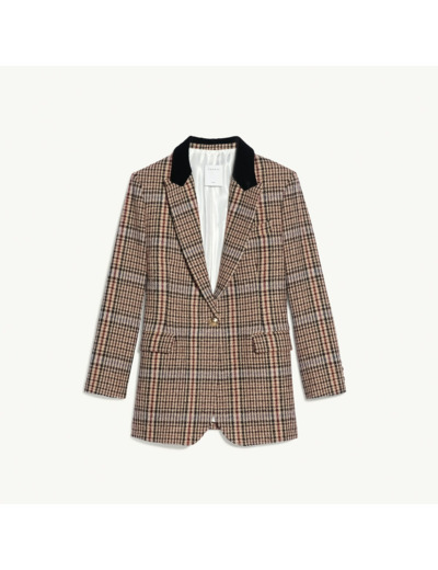 Veste de tailleur en tweed à carreaux