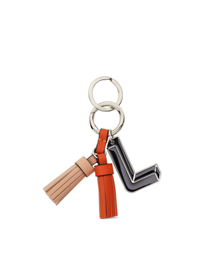 Cuir Pompon - Porte-clés pompon duo