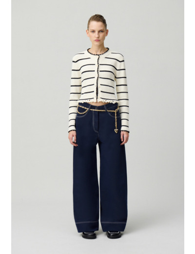 Pantalon large à ourlets