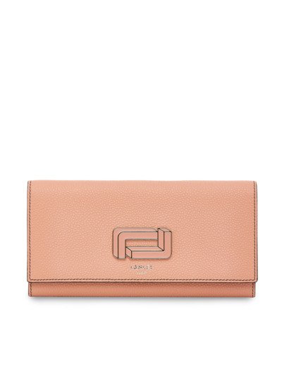 Mia de Lancel - Portefeuille slim rabat - Grand modèle - Rose Sunset