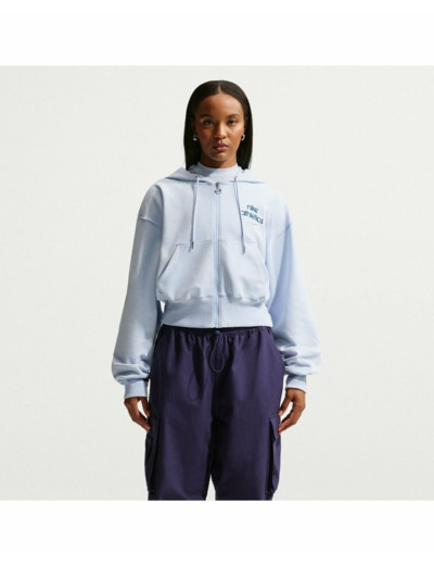 Sweat zip à capuche Femme W NK PHNX FLC FZ HD GLS Bleu