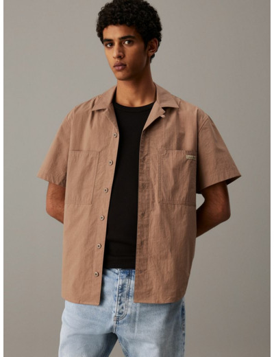 CHEMISE À MANCHES COURTES EN POPLINE DE COTON