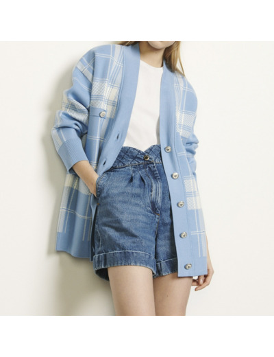 Cardigan over size à carreaux