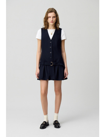 Robe courte cintrée plissée