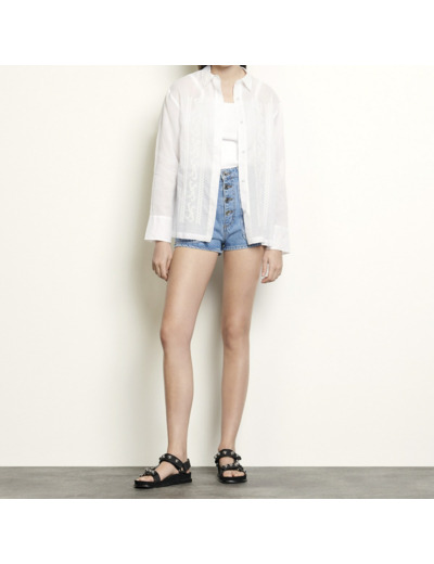 Chemise en coton ornée de broderie