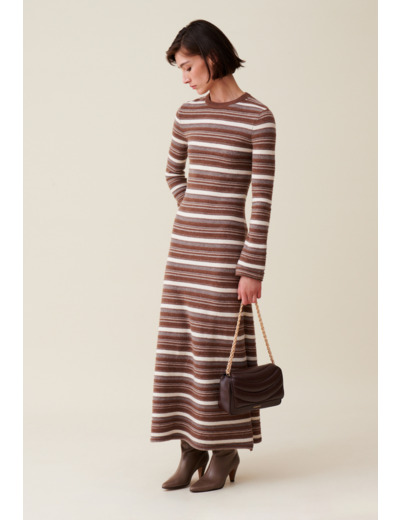Robe laine rayures