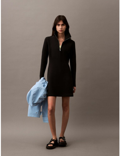 ROBE SCUBA À MI-ZIP ET ÉVASÉE