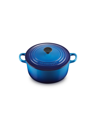 Cocotte ronde 22cm en fonte émaillée bleu azur