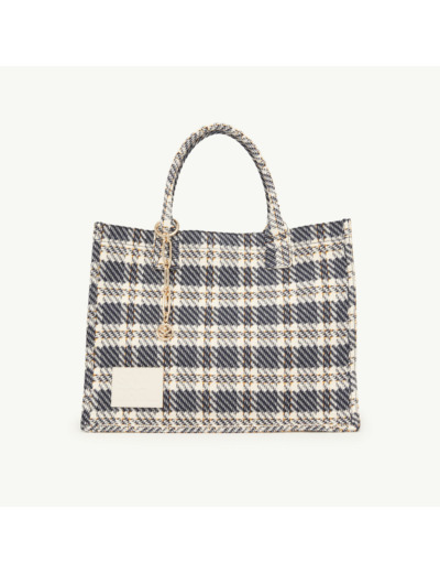 Cabas en tweed à carreaux