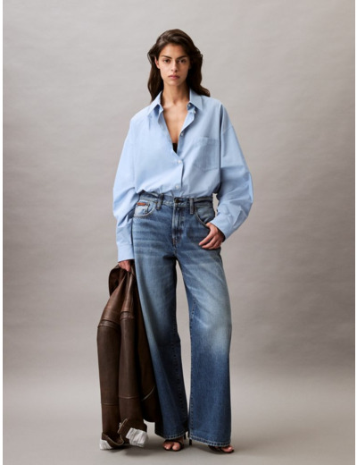 CHEMISE À MANCHES LONGUES EN COTON SURDIMENSIONNÉE