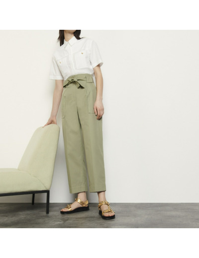 Pantalon large avec ceinture à nouer