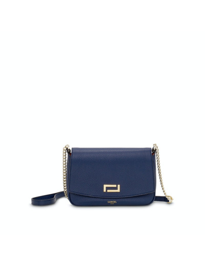 Lola de Lancel - MINI SAC CHAINE AVEC LOGO METAL - Petit Modèle - Bleu Petrole