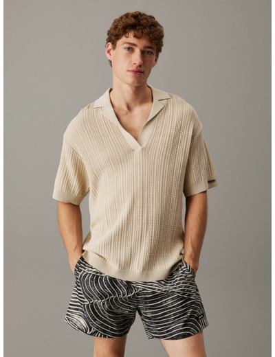 POLO EN MAILLE À MANCHES LONGUES